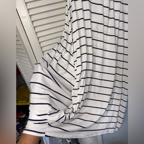 Allison Izu, XL, white shirt-dress with black stripes, preowned. $11 OBO - Picture 7 of 8